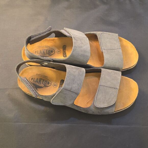 PLAKTON LEATHER VELCRO WOMENS ESPADIDRILLES WEDGE SANDAL - Picture 8 of 16